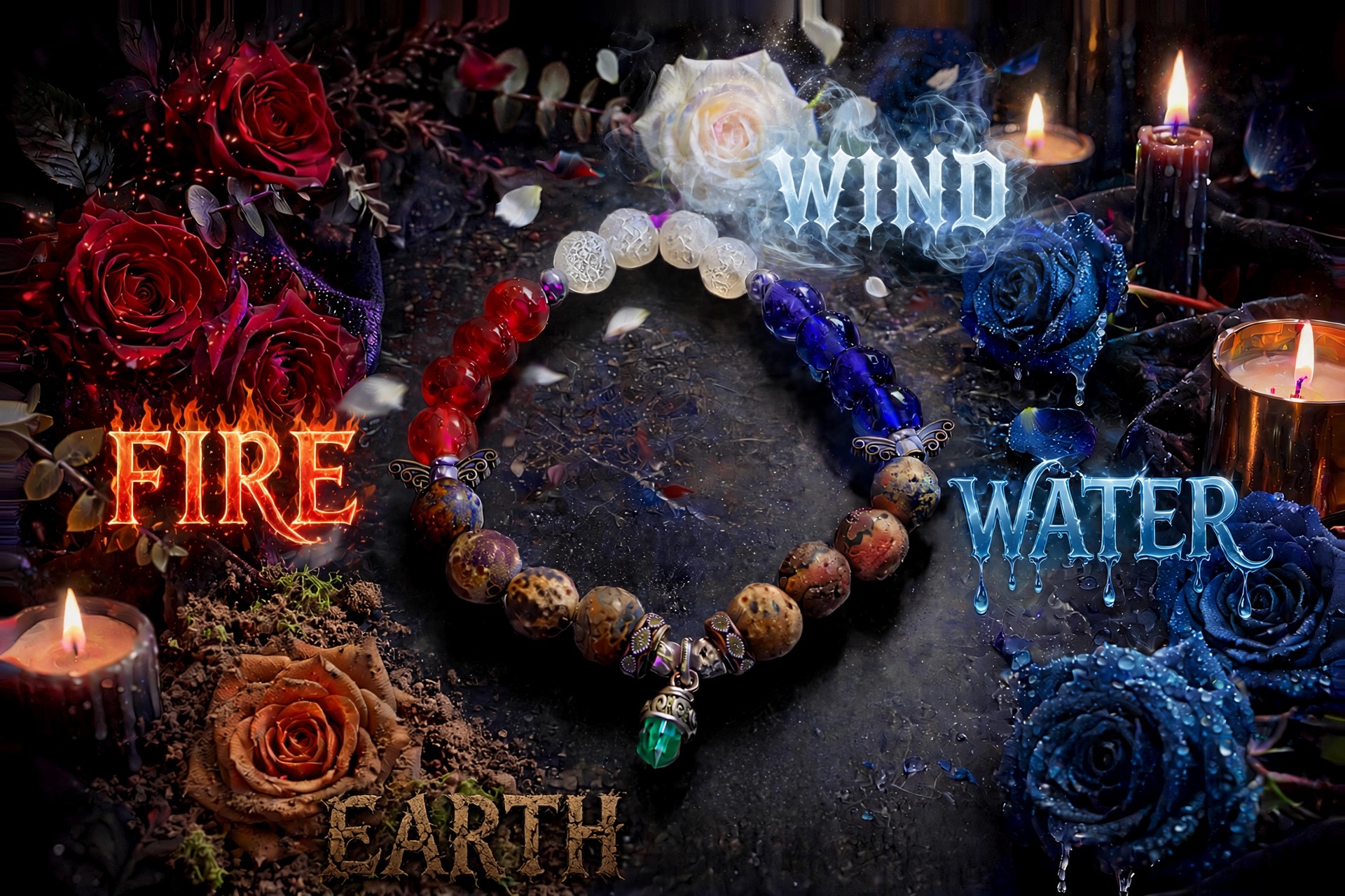 Fire, Wind, Water & Earth bracelet